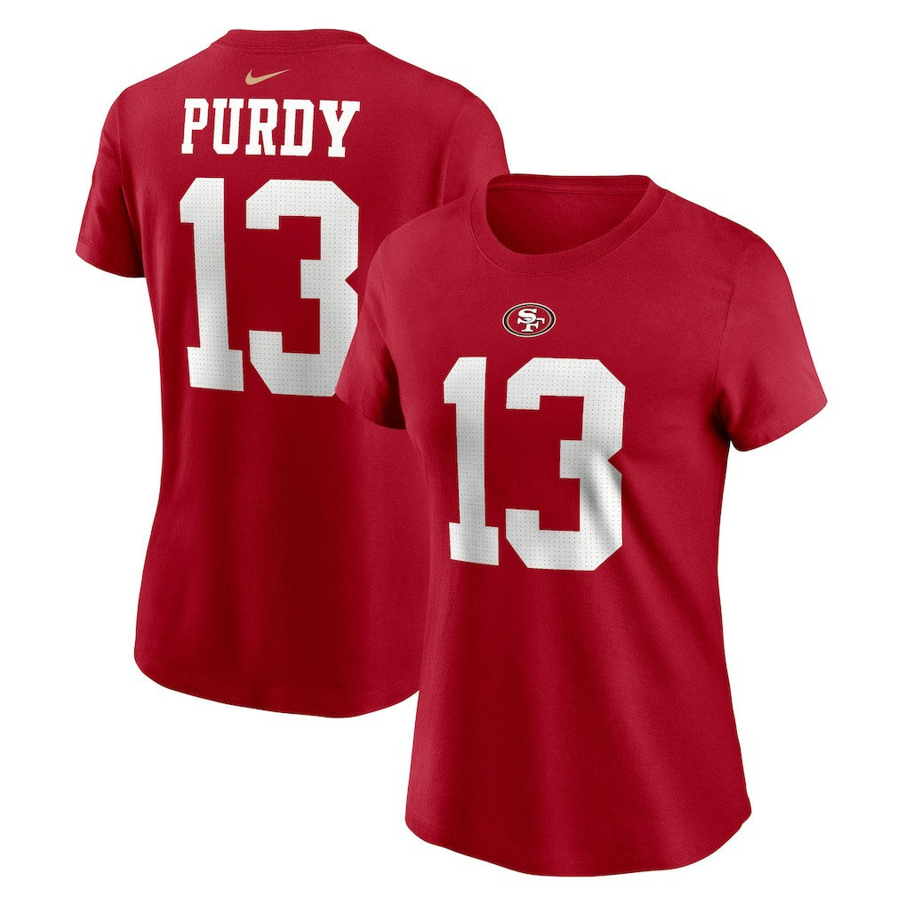 Brock Purdy San Francisco 49ers Women's Player Name & Number T-Shirt Scarlet