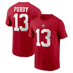 Brock Purdy San Francisco 49ers Player Name & Number T-Shirt Scarlet