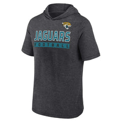 Jacksonville Jaguars Push Short Sleeve Pullover Hoodie Heather Charcoal