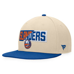 NHL New York Islanders Fanatics Goalaso Snapback Hat - Cream/Royal