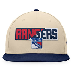 NHL New York Rangers Fanatics Goalaso Snapback Hat - Cream/Navy