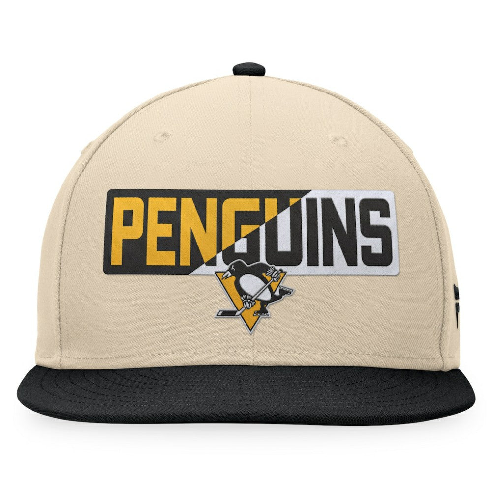 NHL Pittsburgh Penguins Fanatics Goalaso Snapback Hat - Cream/Black