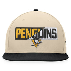 NHL Pittsburgh Penguins Fanatics Goalaso Snapback Hat - Cream/Black
