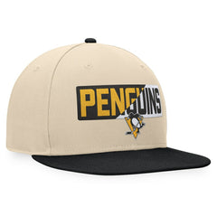 NHL Pittsburgh Penguins Fanatics Goalaso Snapback Hat - Cream/Black