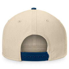 NHL Seattle Kraken Fanatics Goalaso Snapback Hat - Cream/Deep Sea Blue