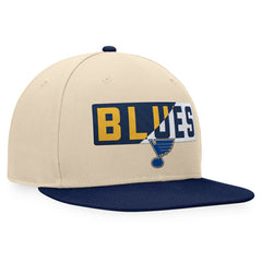 NHL St. Louis Blues Fanatics Goalaso Snapback Hat - Cream/Navy