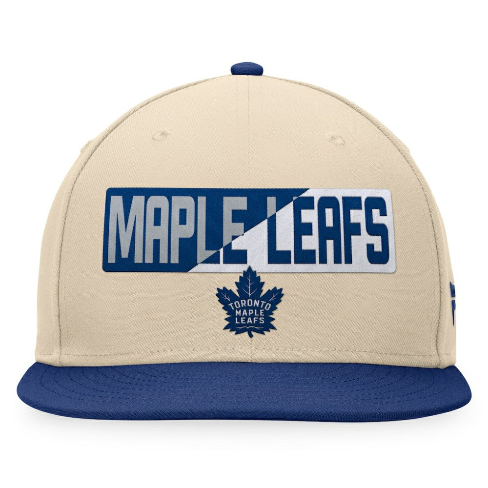 NHL Toronto Maple Leafs Fanatics Goalaso Snapback Hat - Cream/Blue