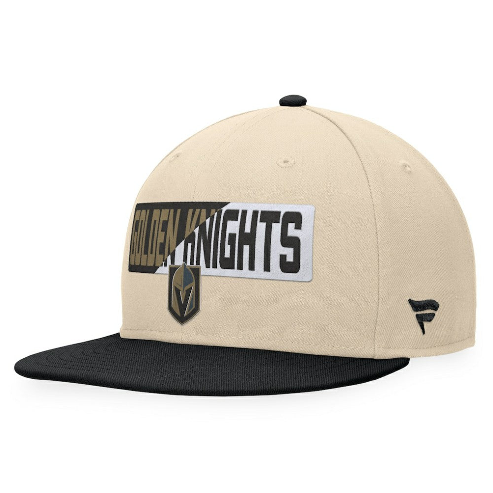 NHL Vegas Golden Knights Fanatics Goalaso Snapback Hat - Cream/Black