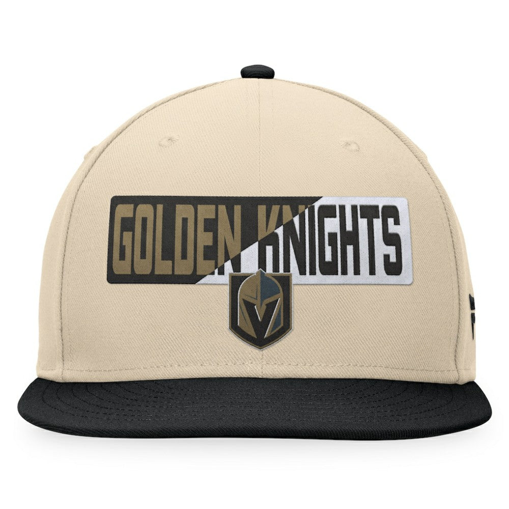 NHL Vegas Golden Knights Fanatics Goalaso Snapback Hat - Cream/Black