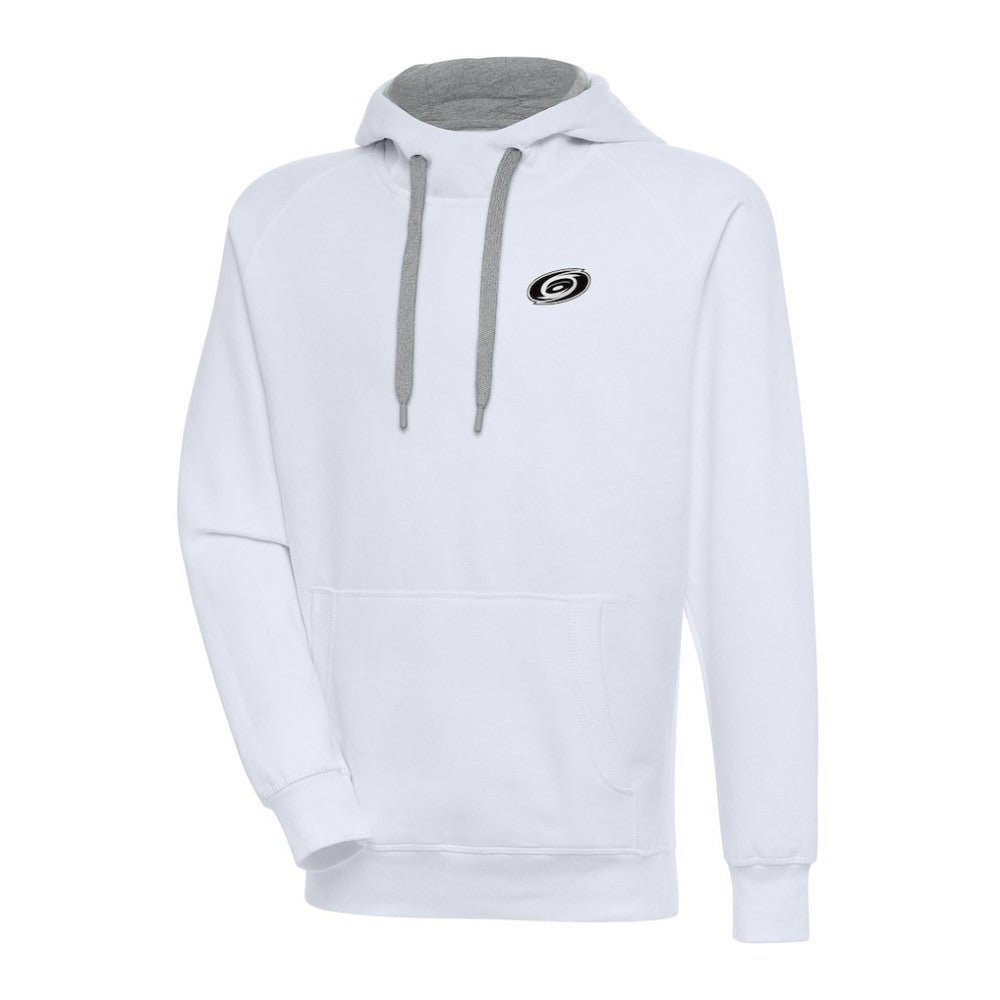NHL Carolina Hurricanes Antigua Metallic Logo Victory Pullover Hoodie - White