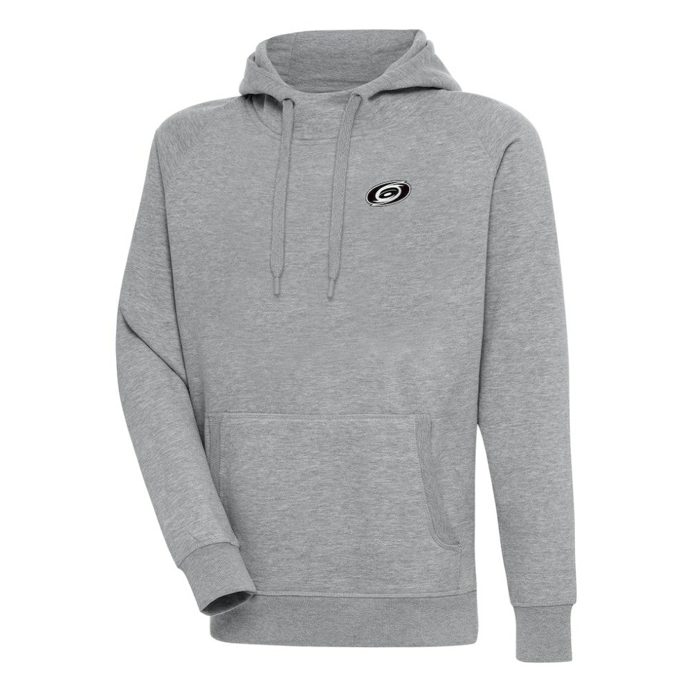 NHL Carolina Hurricanes Antigua Metallic Logo Victory Pullover Hoodie - Heather Gray