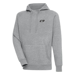 NHL Carolina Hurricanes Antigua Metallic Logo Victory Pullover Hoodie - Heather Gray