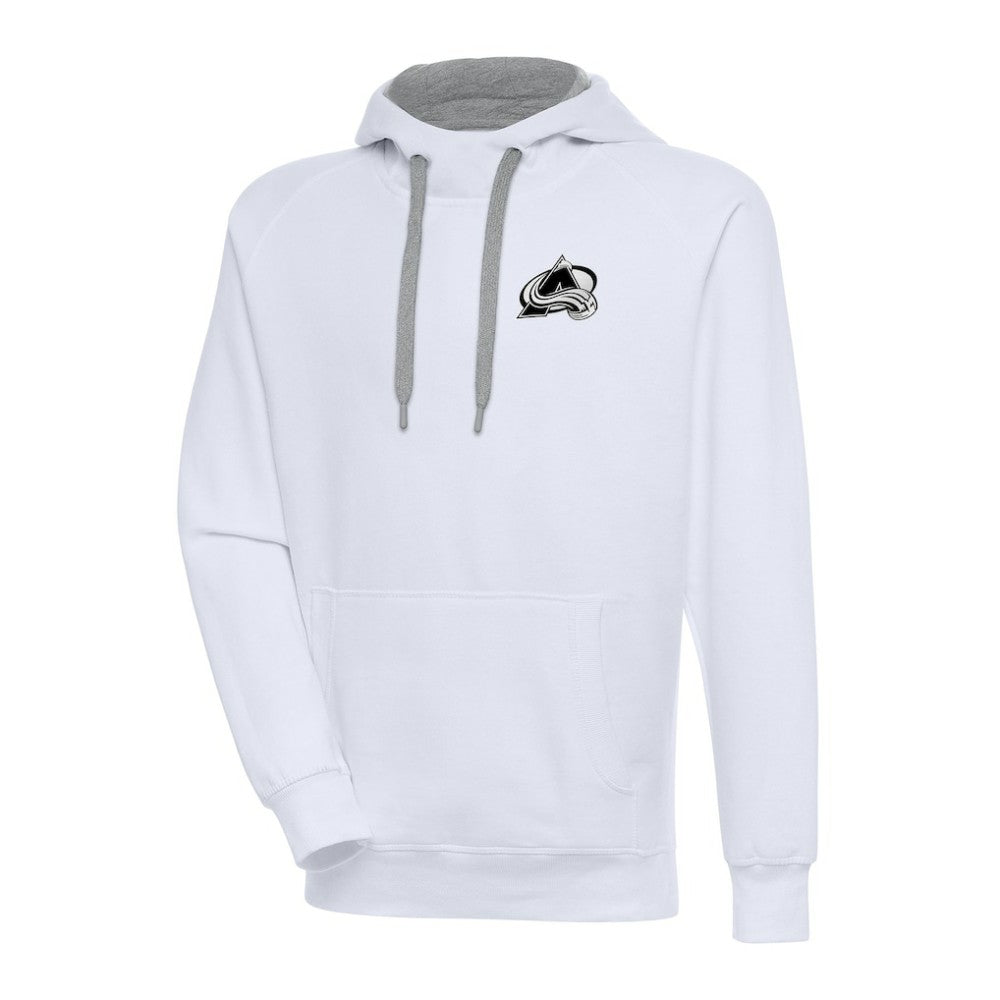 NHL Colorado Avalanche Antigua Metallic Logo Victory Pullover Hoodie - White