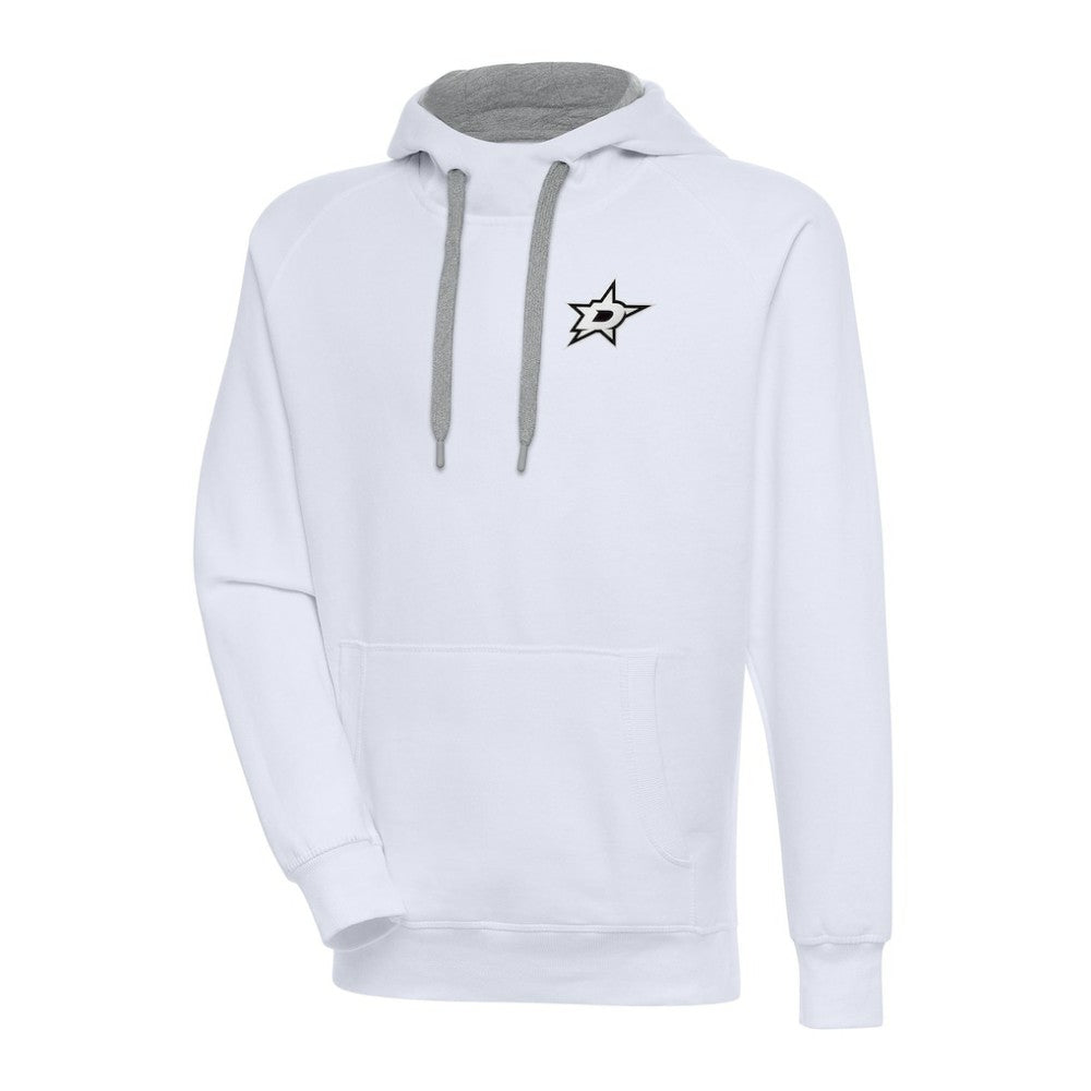 NHL Dallas Stars Antigua Metallic Logo Victory Pullover Hoodie - White