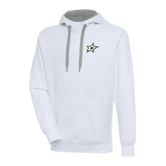 NHL Dallas Stars Antigua Metallic Logo Victory Pullover Hoodie - White