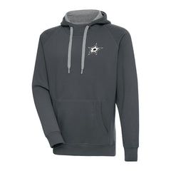 NHL Dallas Stars Antigua Metallic Logo Victory Pullover Hoodie - Charcoal