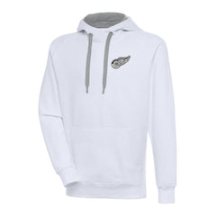 NHL Detroit Red Wings Antigua Metallic Logo Victory Pullover Hoodie - White