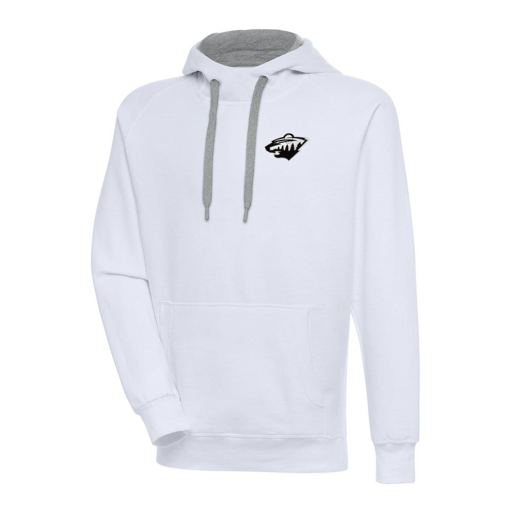 NHL Minnesota Wild Antigua Metallic Logo Victory Pullover Hoodie - White