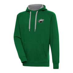 NHL Minnesota Wild Antigua Metallic Logo Victory Pullover Hoodie - Green