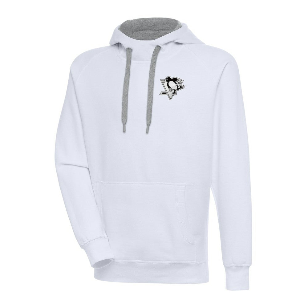 NHL Pittsburgh Penguins Antigua Metallic Logo Victory Pullover Hoodie - White