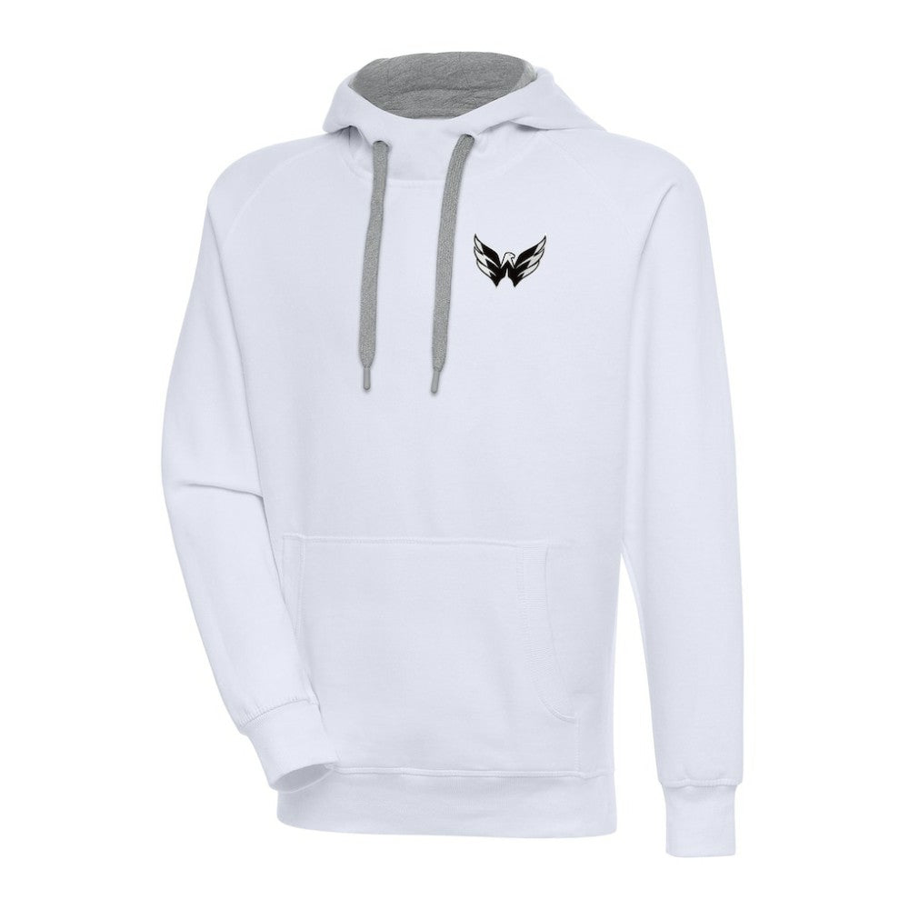 NHL Washington Capitals Antigua Metallic Logo Victory Pullover Hoodie - White