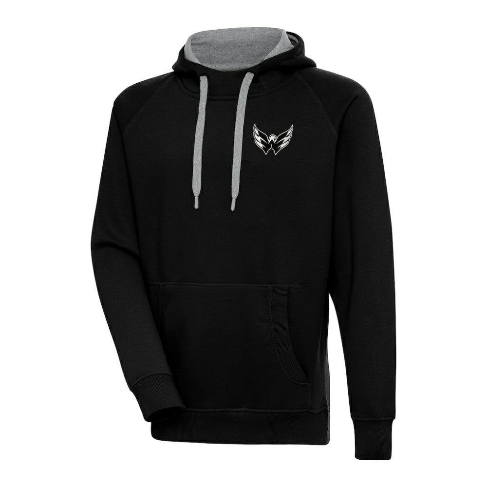 NHL Washington Capitals Antigua Metallic Logo Victory Pullover Hoodie - Black