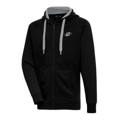 NHL Carolina Hurricanes Antigua Metallic Logo Victory Full-Zip Hoodie - Black