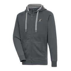 NHL Carolina Hurricanes Antigua Metallic Logo Victory Full-Zip Hoodie - Charcoal