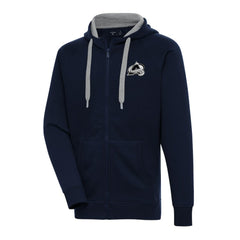 NHL Colorado Avalanche Antigua Metallic Logo Victory Full-Zip Hoodie - Navy