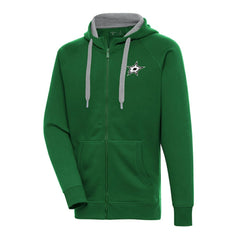 NHL Dallas Stars Antigua Metallic Logo Victory Full-Zip Hoodie - Kelly Green