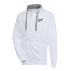 NHL Detroit Red Wings Antigua Metallic Logo Victory Full-Zip Hoodie - White