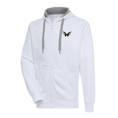 NHL Washington Capitals Antigua Metallic Logo Victory Full-Zip Hoodie - White