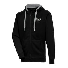 NHL Washington Capitals Antigua Metallic Logo Victory Full-Zip Hoodie - Black