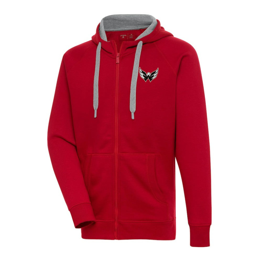 NHL Washington Capitals Antigua Metallic Logo Victory Full-Zip Hoodie - Red