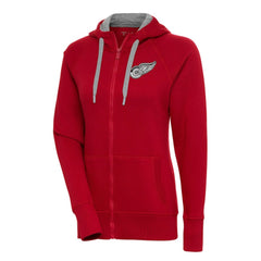 NHL Detroit Red Wings Antigua Women's Metallic Logo Victory Full-Zip Hoodie - Red