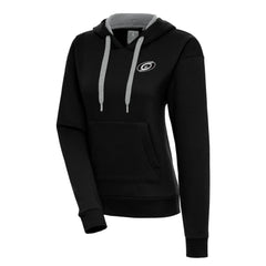 NHL Carolina Hurricanes Antigua Women's Metallic Logo Victory Pullover Hoodie - Black