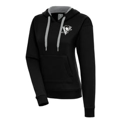 NHL Pittsburgh Penguins Antigua Women's Metallic Logo Victory Pullover Hoodie - Black