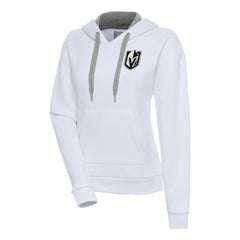 NHL Vegas Golden Knights Antigua Women's Metallic Logo Victory Pullover Hoodie - White