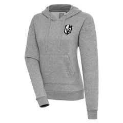 NHL Vegas Golden Knights Antigua Women's Metallic Logo Victory Pullover Hoodie - Heather Gray