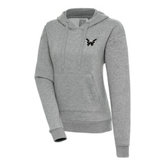 NHL Washington Capitals Antigua Women's Metallic Logo Victory Pullover Hoodie - Heather Gray