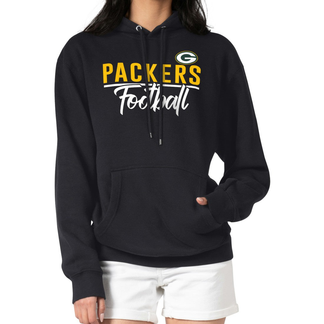 Green Bay Packers G-III 4Her by Carl Banks Women's Graphic Fleece Pullover Hoodie Black