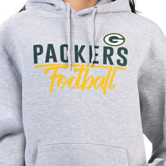Green Bay Packers G-III 4Her by Carl Banks Women's Graphic Fleece Pullover Hoodie Heather Gray