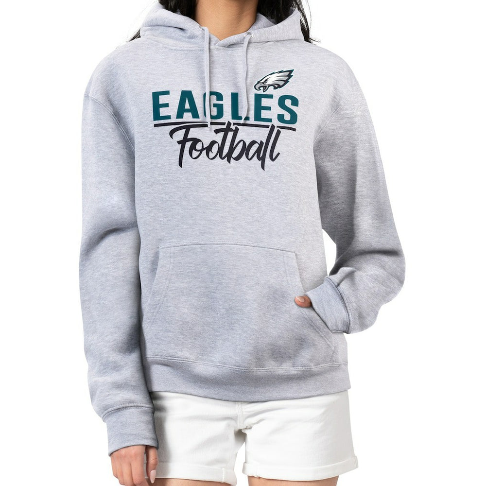 Philadelphia Eagles G-III 4Her by Carl Banks Women's Graphic Fleece Pullover Hoodie Heather Gray