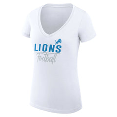 Detroit Lions G-III 4Her by Carl Banks Women's V-Neck Fitted T-Shirt White