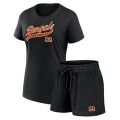 Cincinnati Bengals Women's Start to Finish T-Shirt & Shorts Combo Pack Black