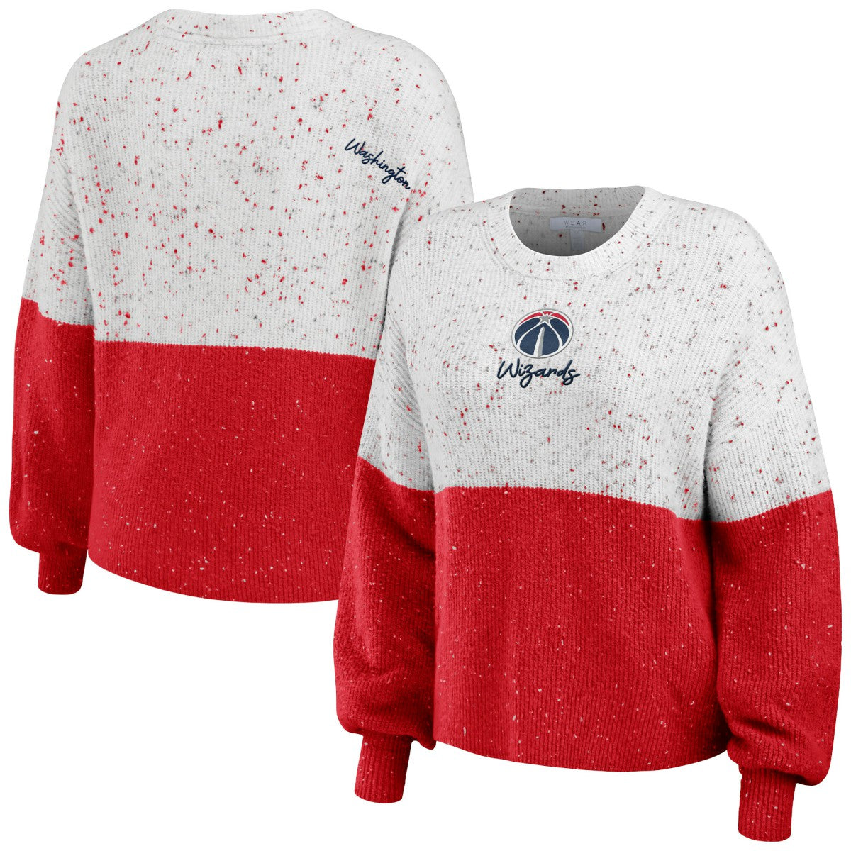 Washington Wizards WEAR by Erin Andrews Women's Color-Block Pullover Sweater White/Red