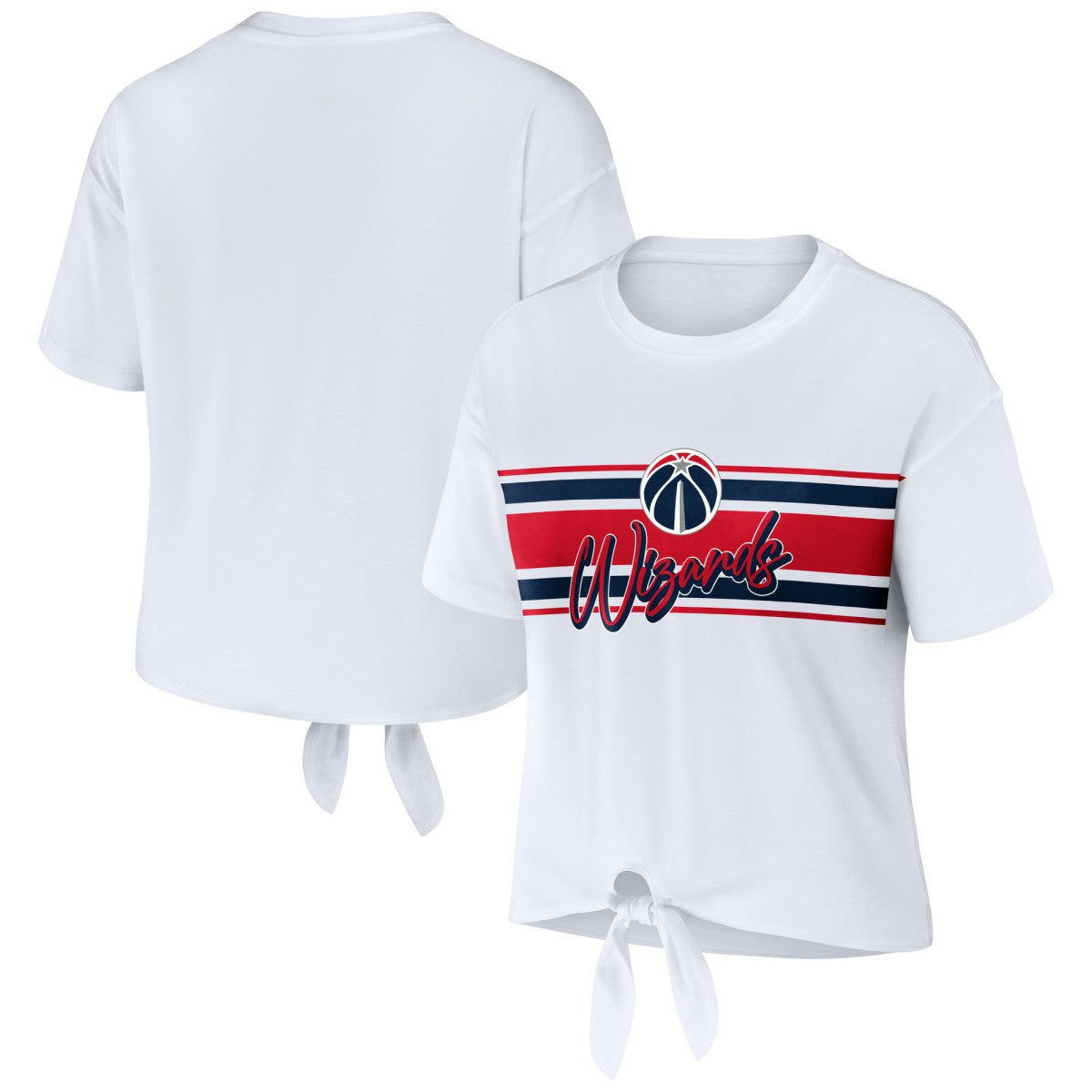 Washington Wizards WEAR by Erin Andrews Women's Tie-Front T-Shirt White