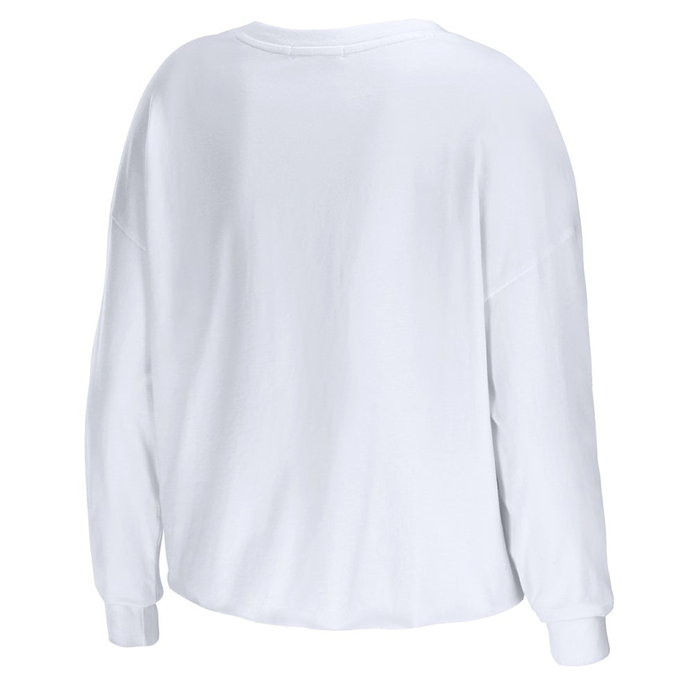 Los Angeles Lakers WEAR by Erin Andrews Women's Cropped Long Sleeve T-Shirt White