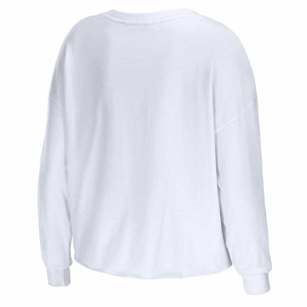 Philadelphia 76ers WEAR by Erin Andrews Women's Cropped Long Sleeve T-Shirt White