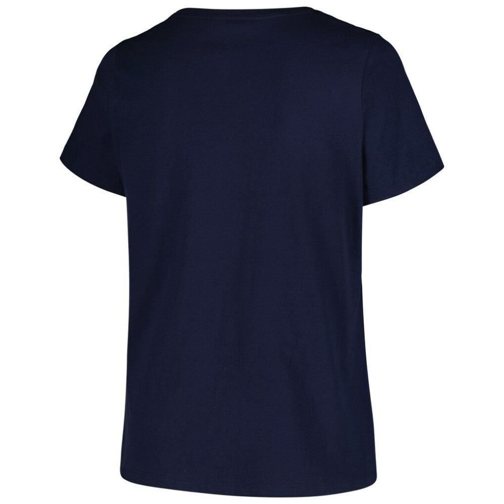 Cleveland Guardians Profile Women's Plus Size Arch Logo T-Shirt - Navy T-shirts